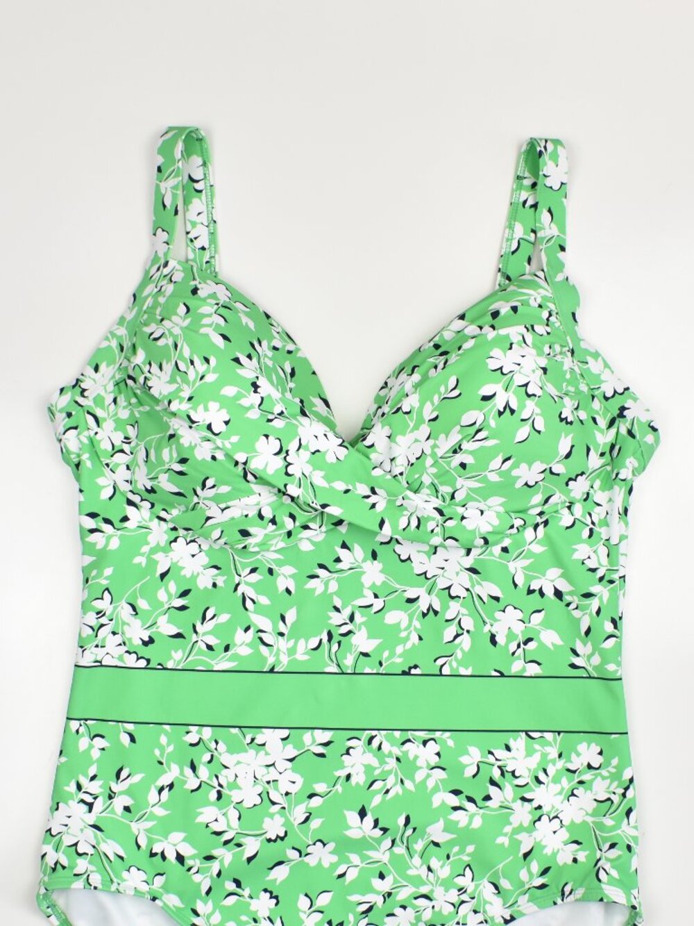 Lands’ End Draper James x Wrap Swimsuit Floral Green - 12D - Picture 3 of 7